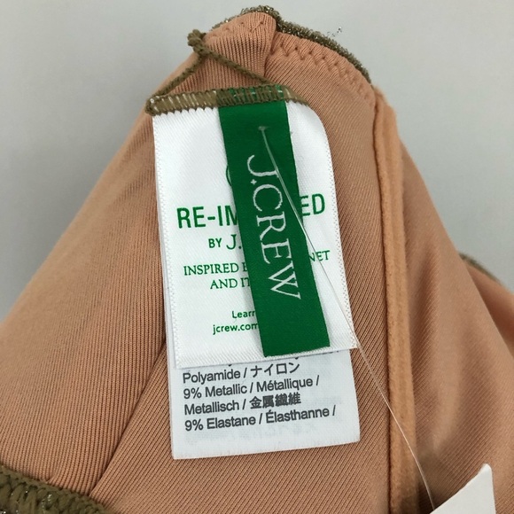 J.crew 38C sparkle underwire bikini top 0555 gold clasp adjustable sexy skimpy - Picture 8 of 16